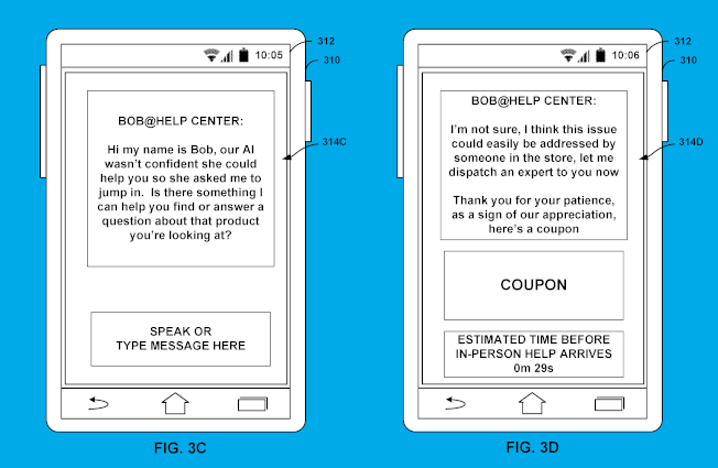 Wireframe from Google patent application