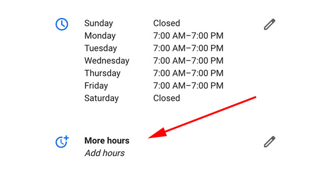 Secondary business hours in GMB