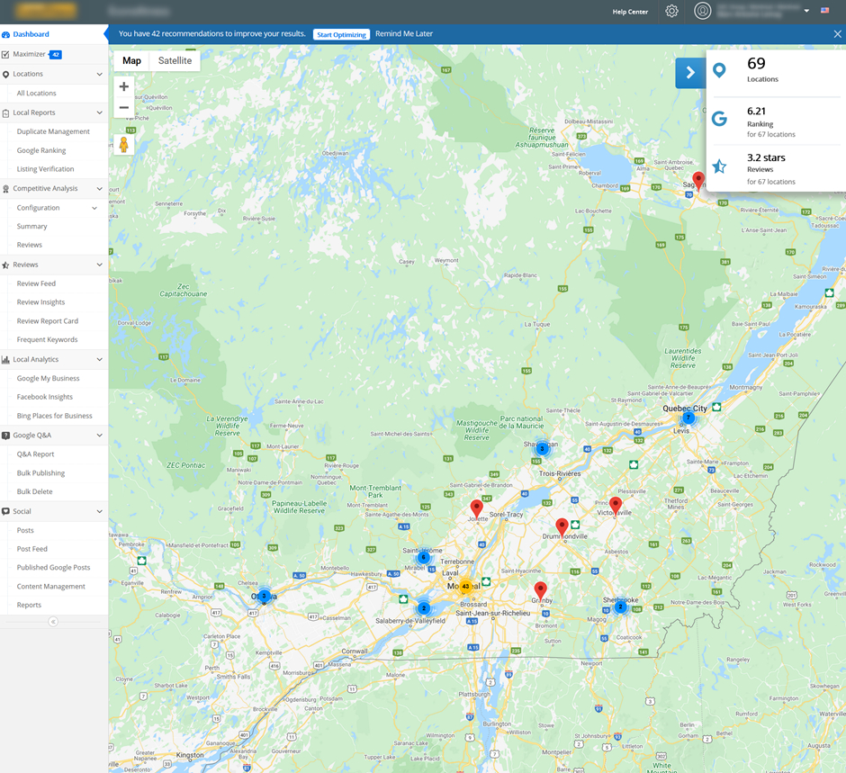 TransparenSEE Plattform mit Maximizer Integration für einen Kunden in Kanada.