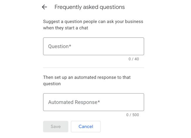 New featured to automate responses to frequently asked questions on Google Business Profile