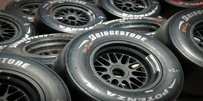A stack of Bridgestone tires