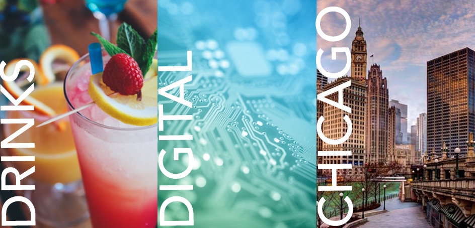 Poster for DAC's Chicago Drinks and Digital series of events