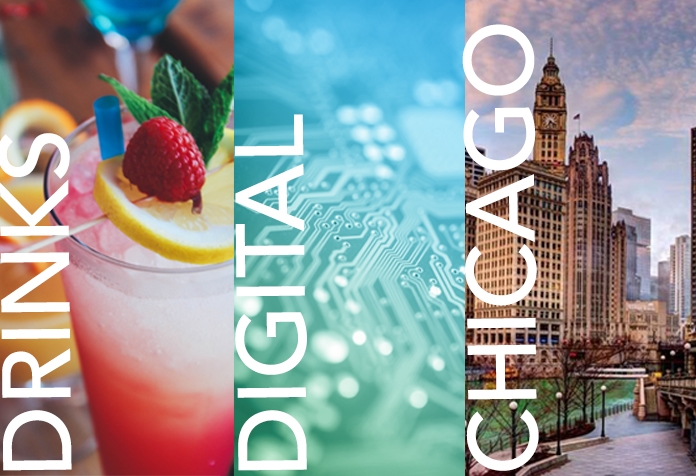 Poster for DAC's Chicago Drinks and Digital series of events