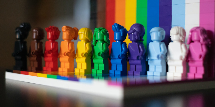 Lego figures in LGBTQ+ colors