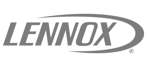 Lennox logo featuring stylized text with an oval swoosh.