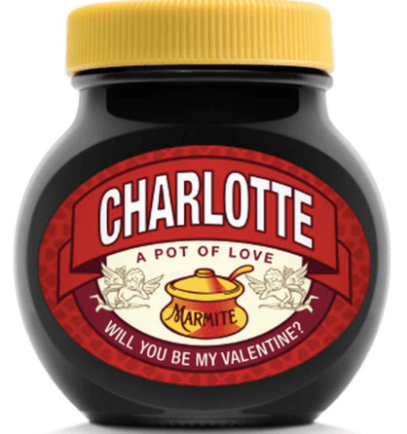 Jar of personalised marmite