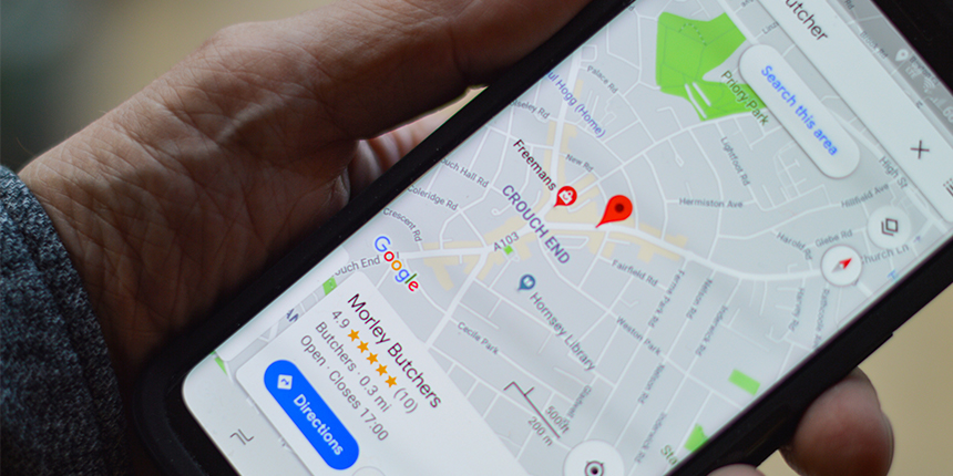 Local search results on a smartphone