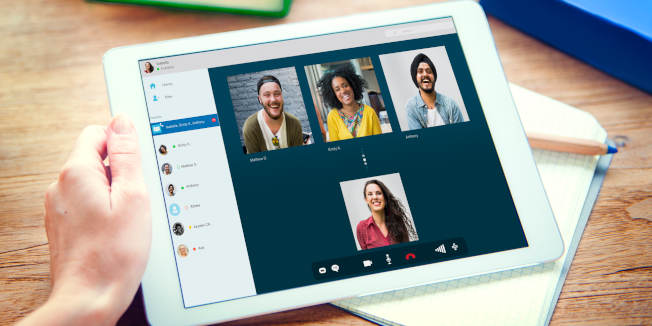 Video call software on a tablet