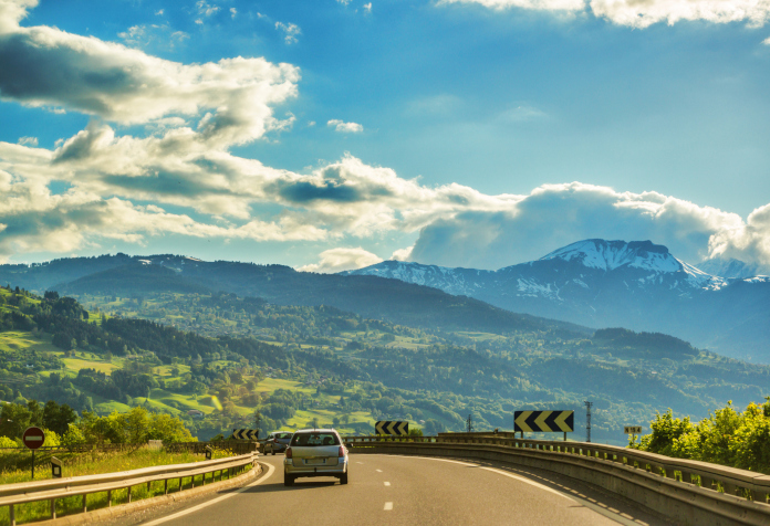 Car on European highway