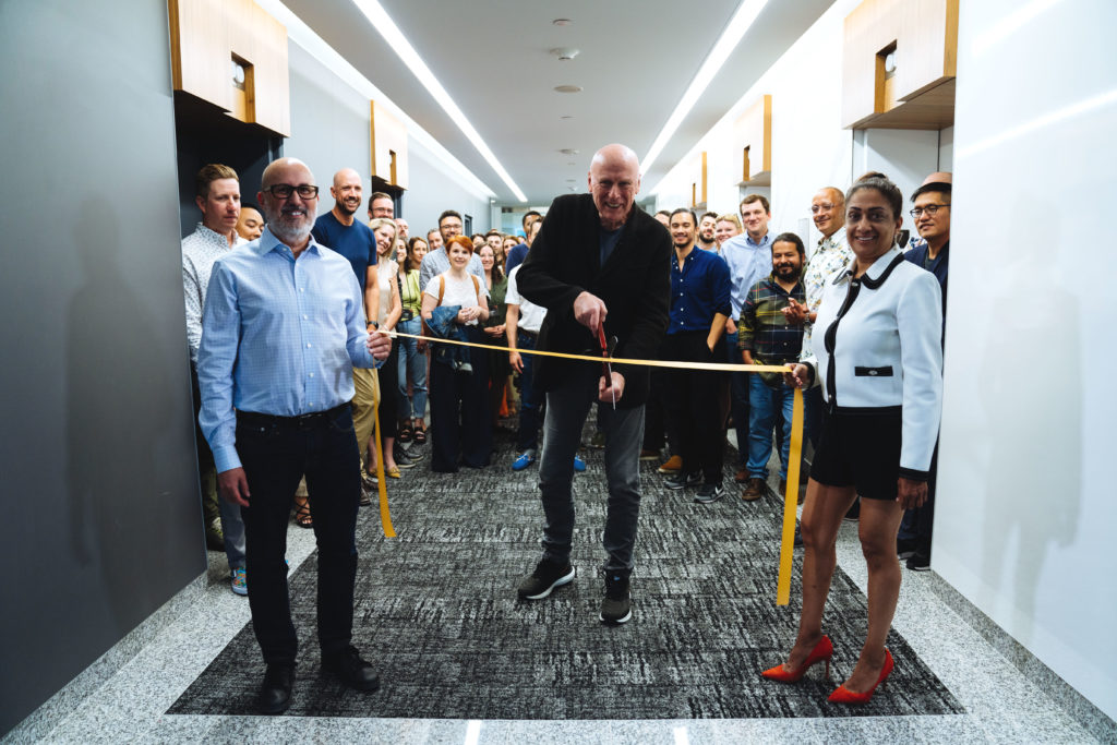 Norm Hagarty opening DAC's new head office in Toronto.